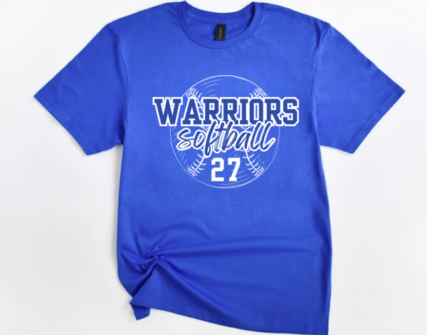 Warriors Softball Number Tee