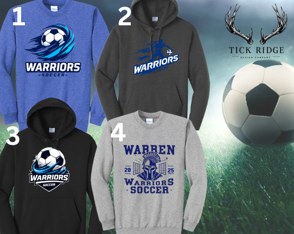 Warren Warriors Soccer Crews and Hoodies