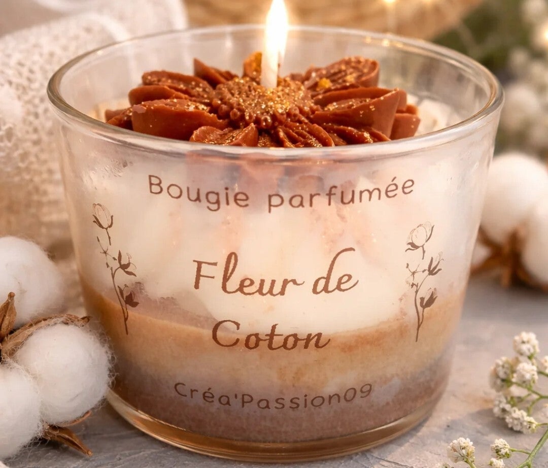 BOUGIE FANTAISIE FLEUR DE COTON