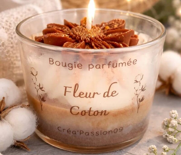 BOUGIE FANTAISIE FLEUR DE COTON
