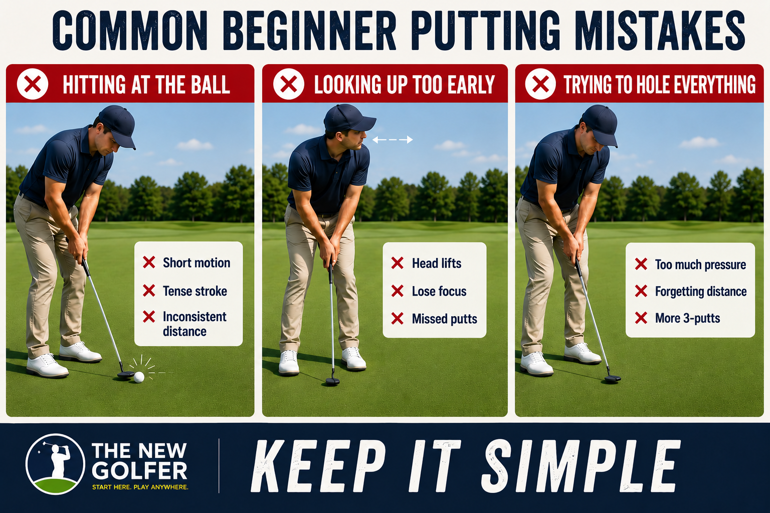 3 common beginner putting mistakes