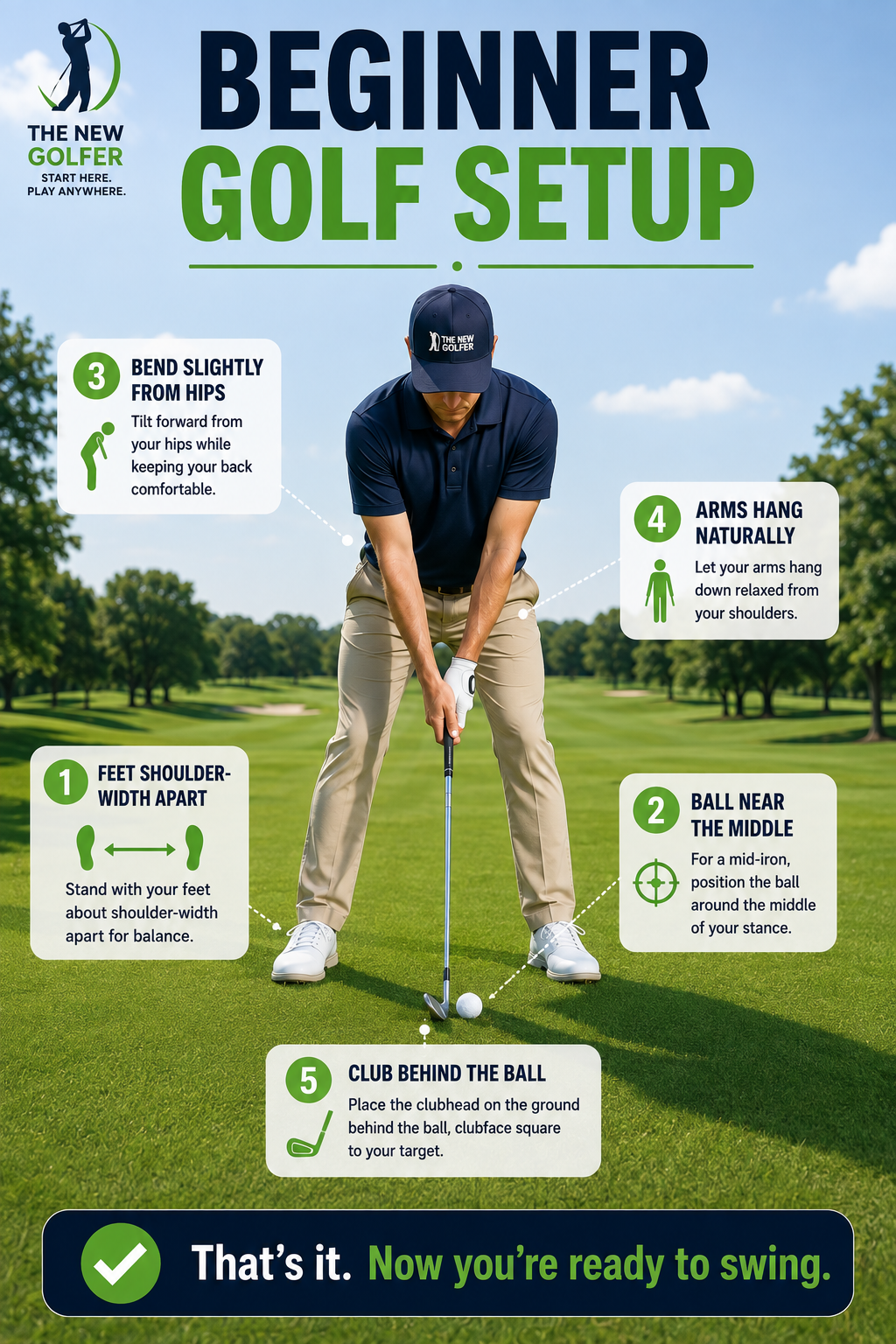 golf stance and set up beginner checklist finish