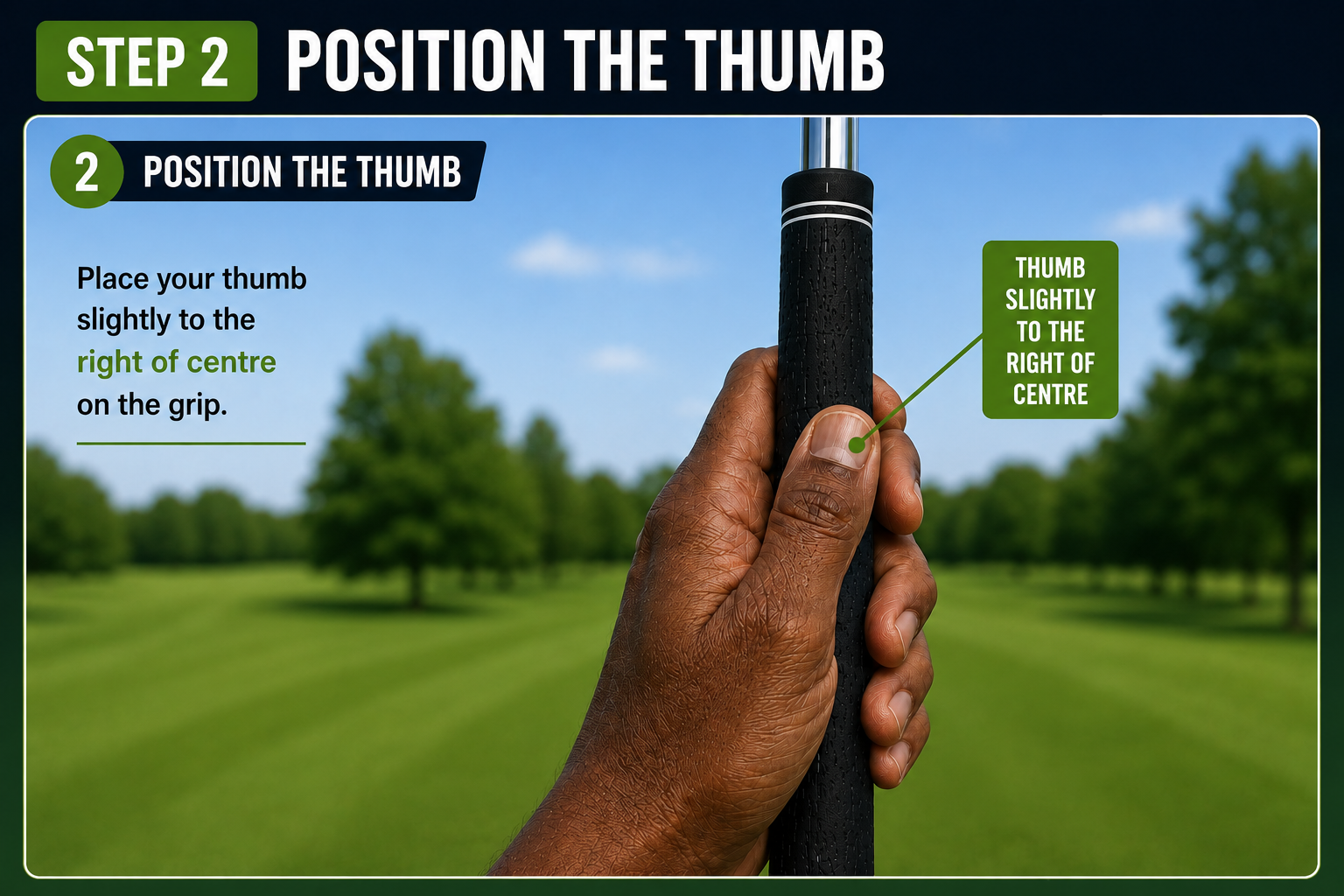 position your thumb right of centre