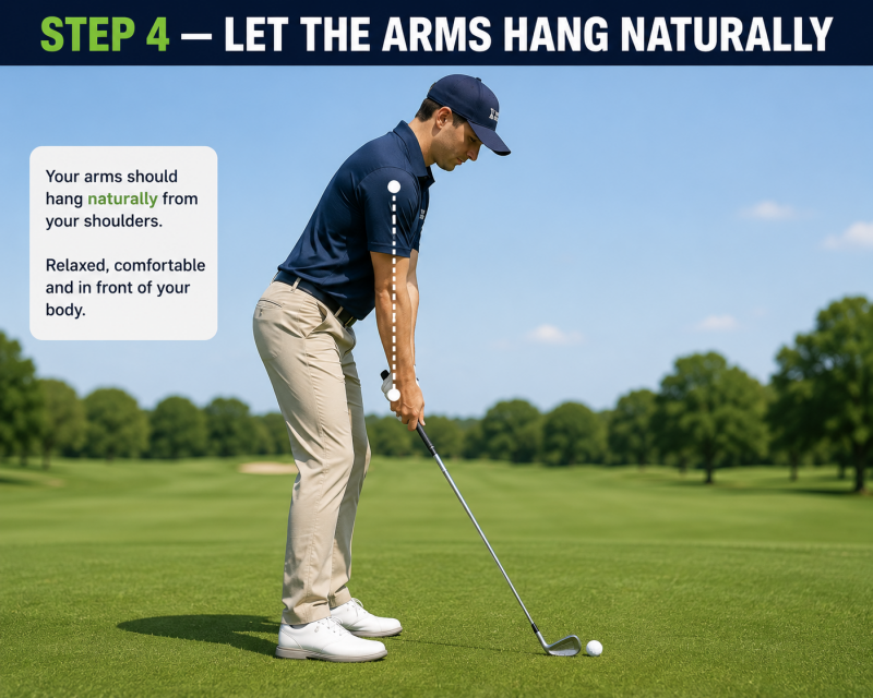step 4 let the arms hang naturally