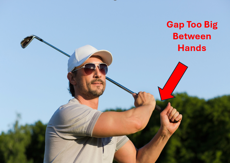 golf grip too far apart