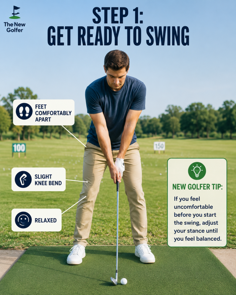 Step 1. et Ready to Swing Club Stance