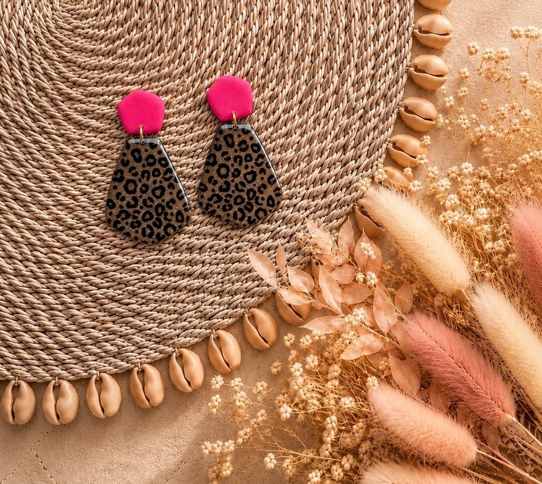 Statement oorbellen SAVAGE PINK 4