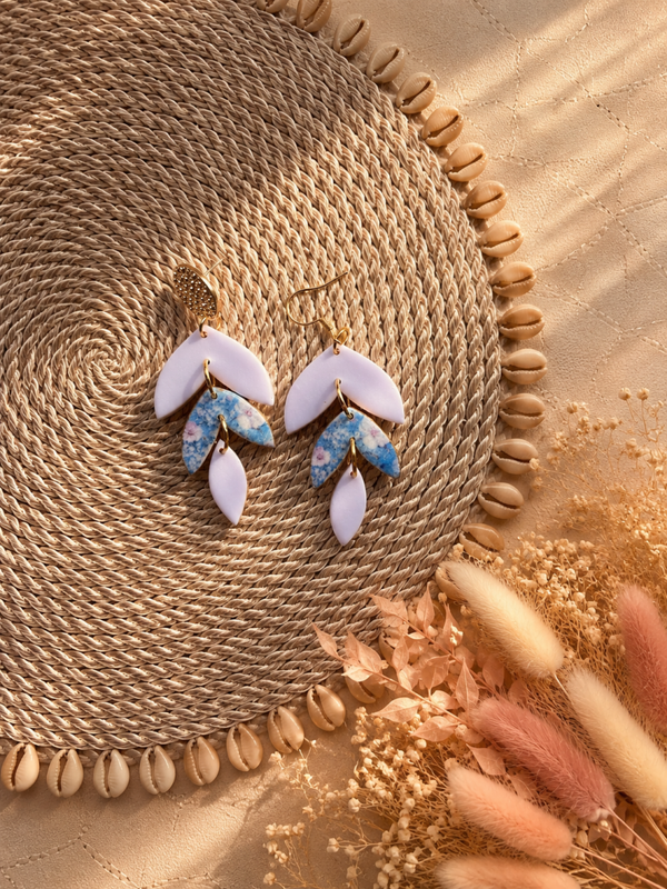 Statement oorbellen MAISON BLUSH flower leaf