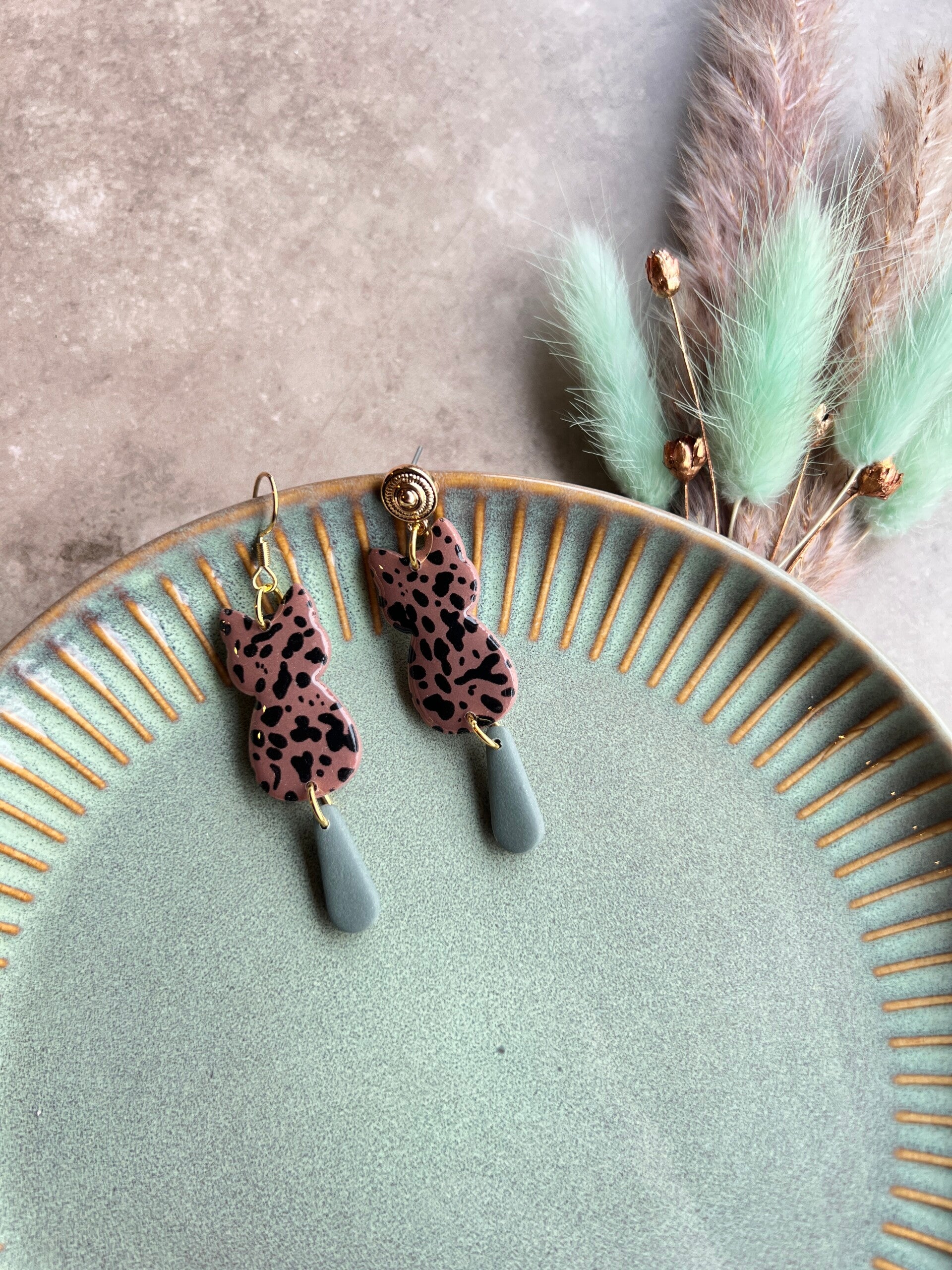 Katten oorbellen BOHO RODEO brown