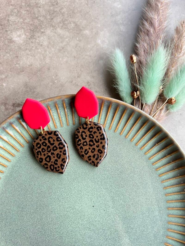 Statement oorbellen SAVAGE PINK 6