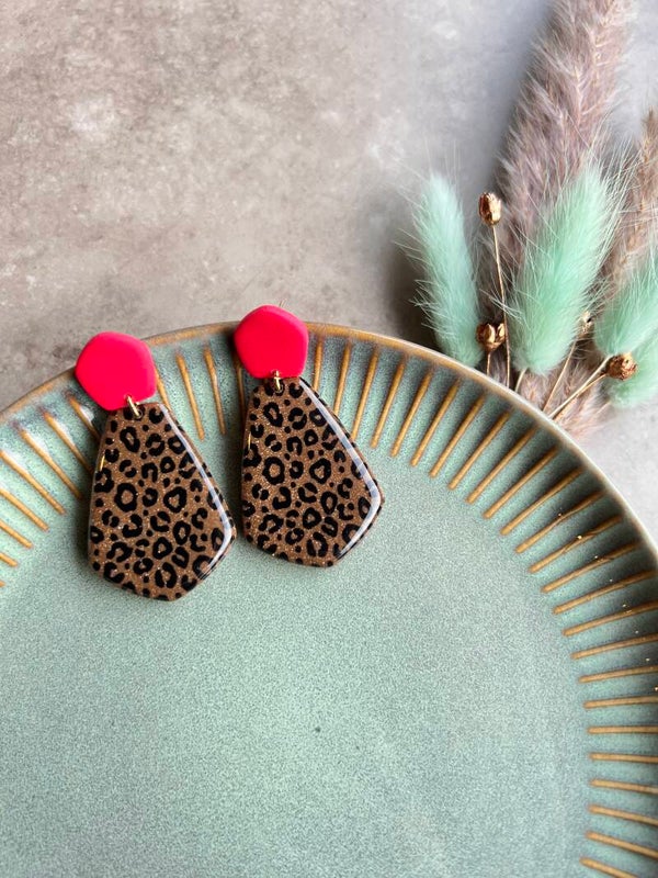 Statement oorbellen SAVAGE PINK 4