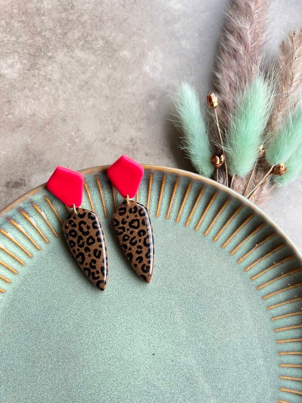 Statement oorbellen SAVAGE PINK 3