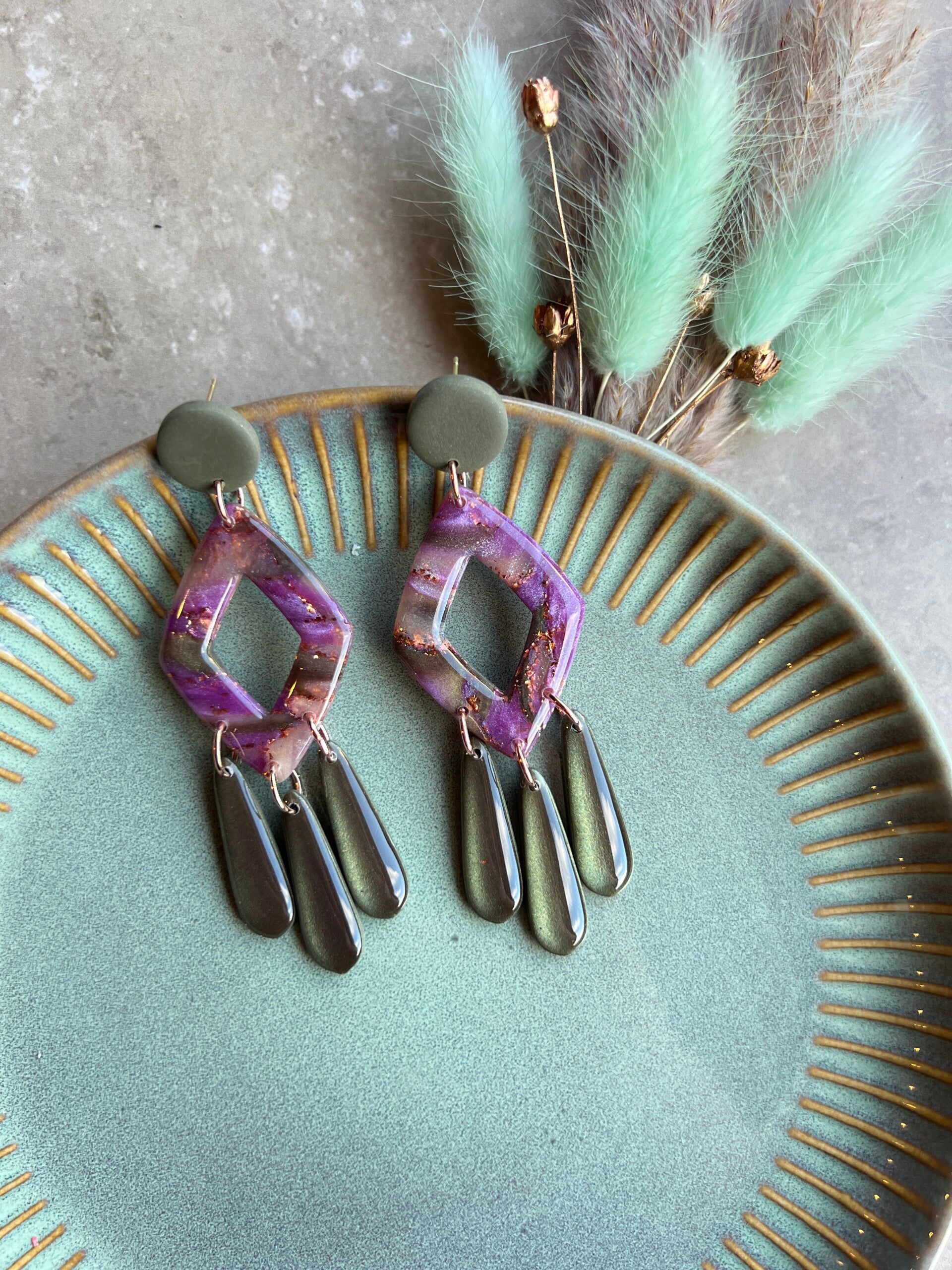 Statement oorbellen AMETHYST FOREST