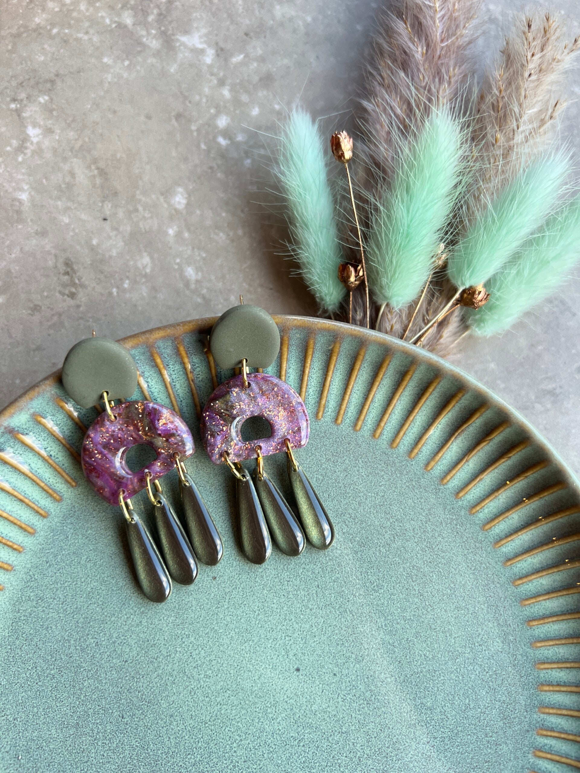 Statement oorbellen AMETHYST FOREST