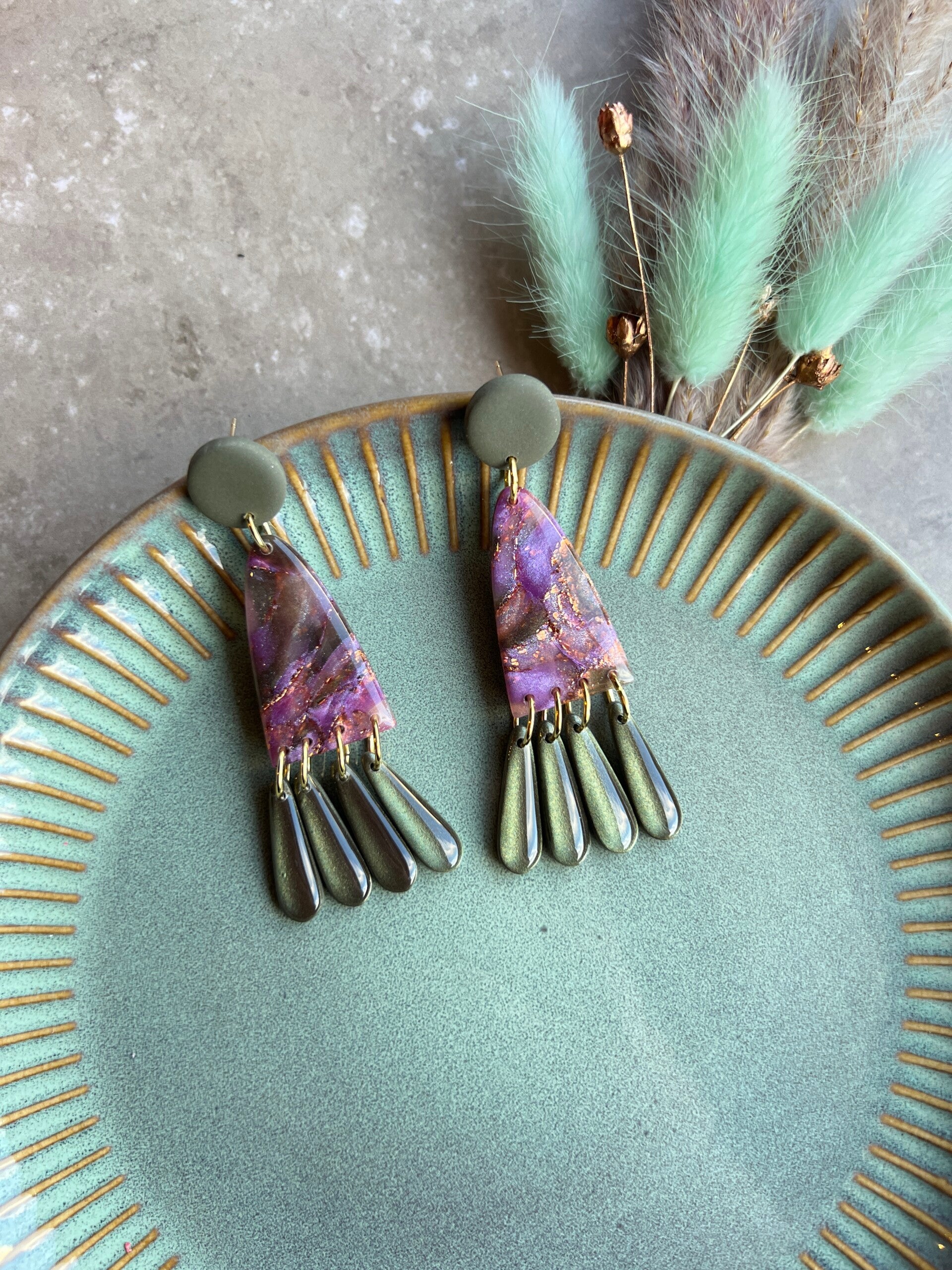 Statement oorbellen AMETHYST FOREST