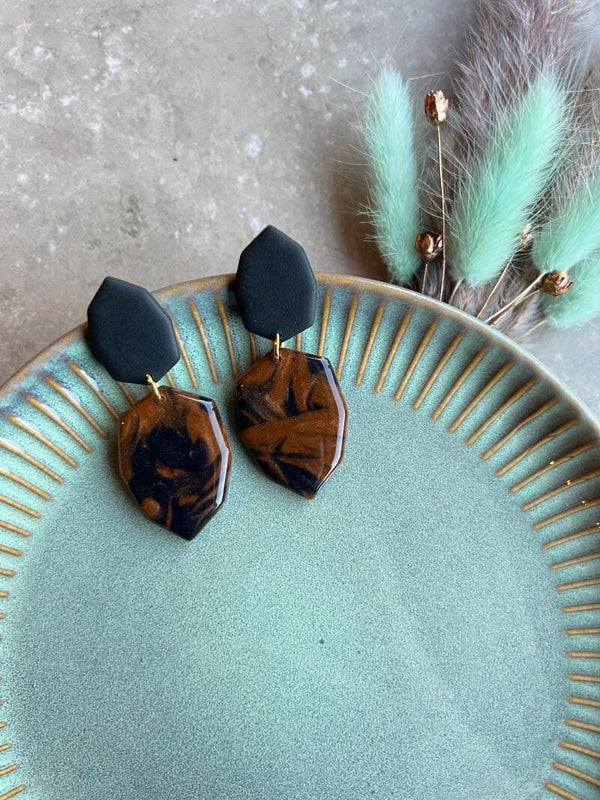 Oorbellen AMBER MUSE diamond dangle