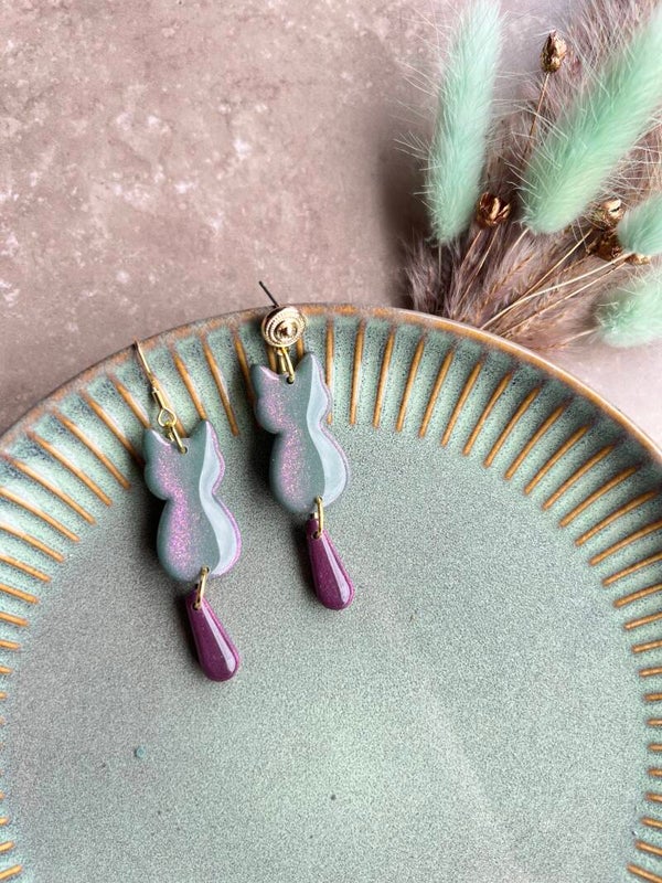 Katten oorbellen MERMAID GLOW
