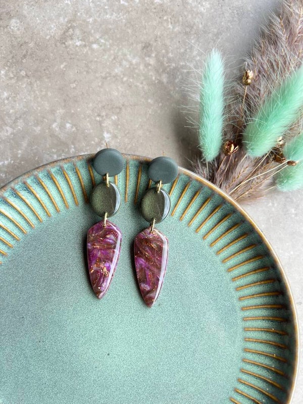 Statement oorbellen AMETHYST FOREST