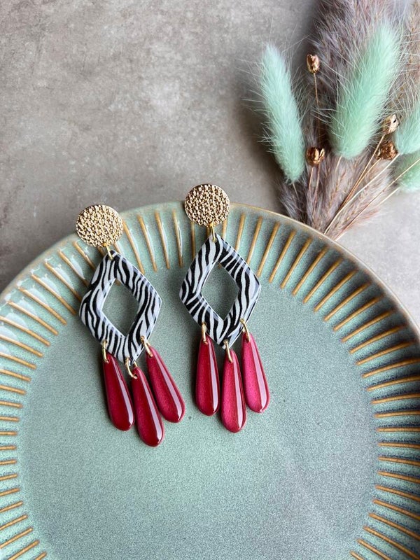 Statement oorbellen ZEBRA COUTURE