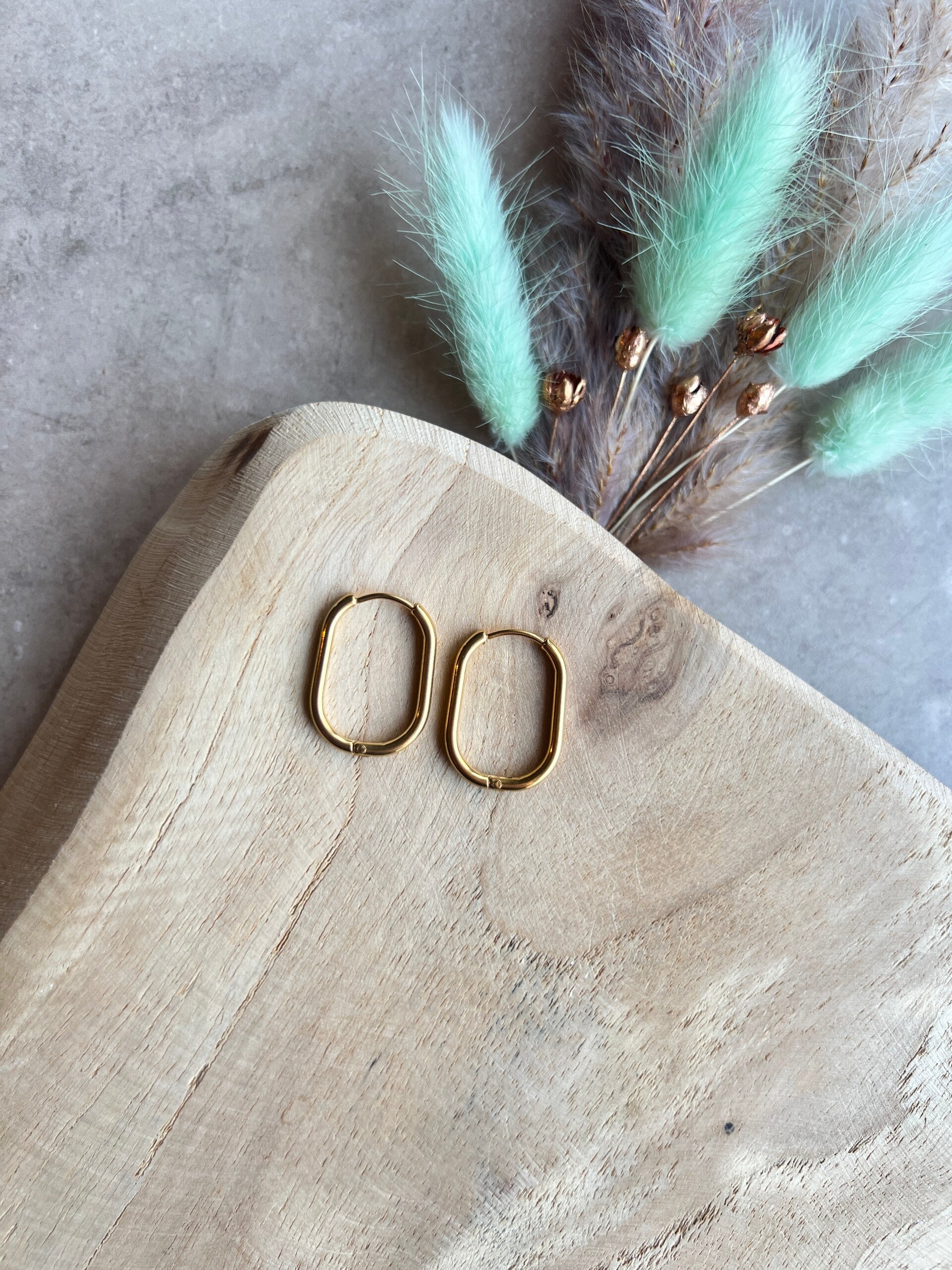 Oorbel ovaal Maxi goud 23 mm