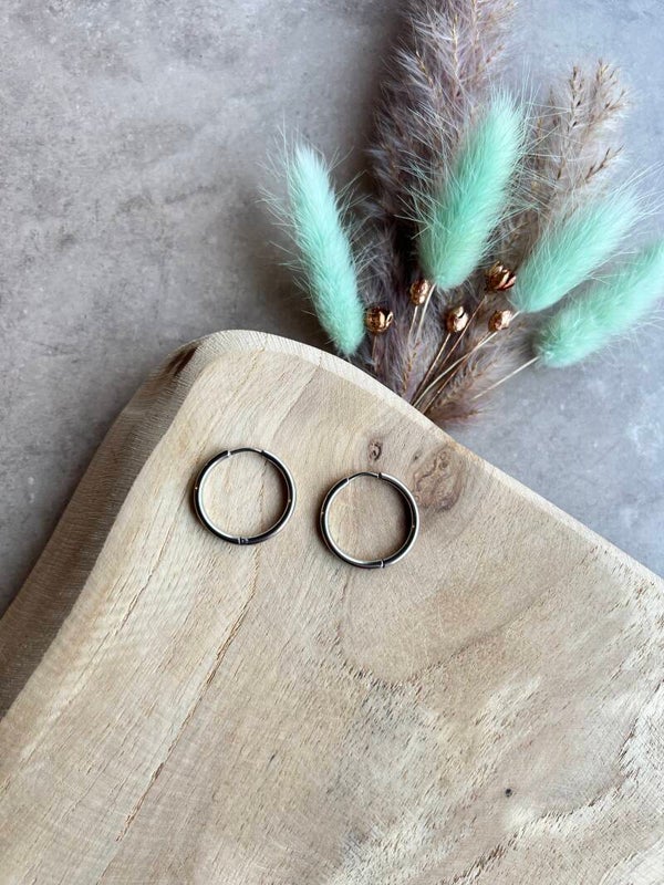Oorbel rond zilver 22 mm