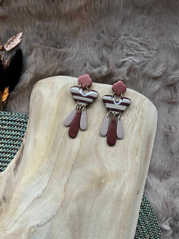 Velora ~ oorbellen in mokka en bronze