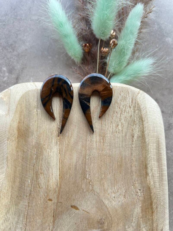 Maxi studs ESPRESSO SWIRL