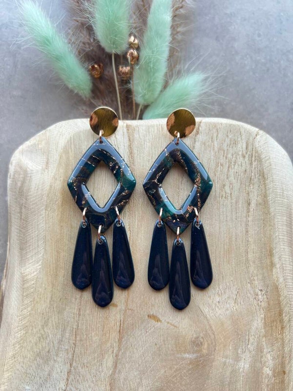 Statement oorbellen PEACOCK CHIQUE