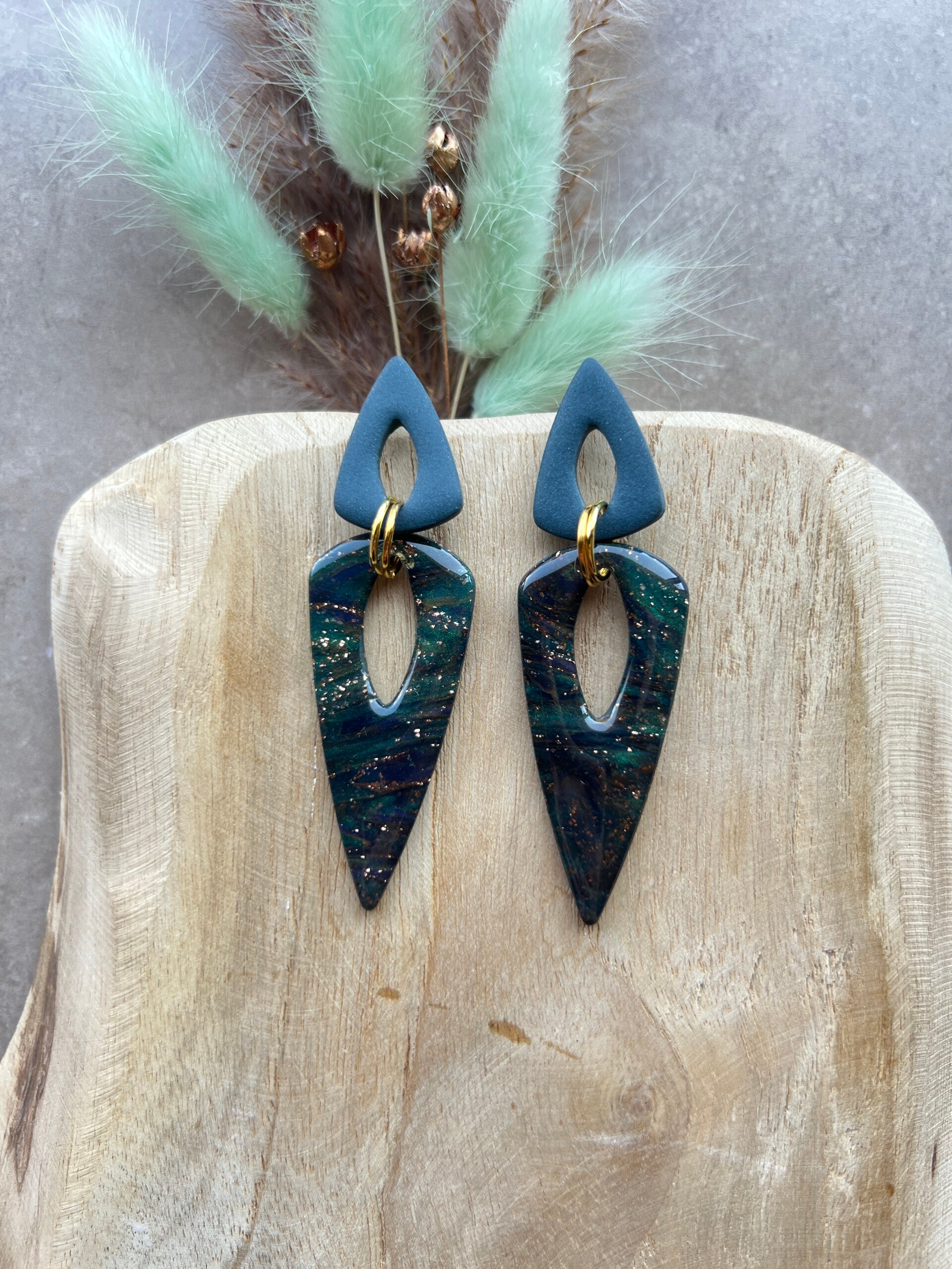 Statement oorbellen PEACOCK CHIQUE