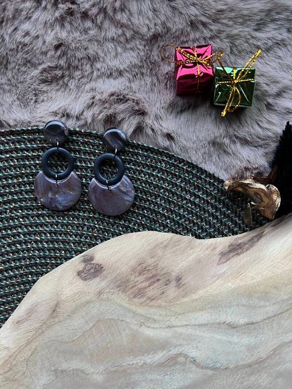 Oorbel AMARA purple fairy dust