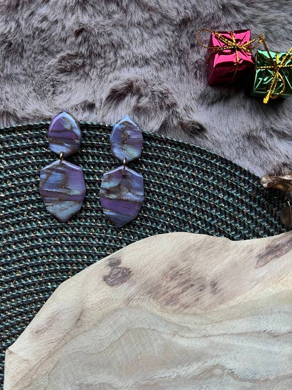 Oorbel ARDEN purple fairy dust