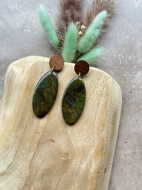 Statement oorbellen Forest moss