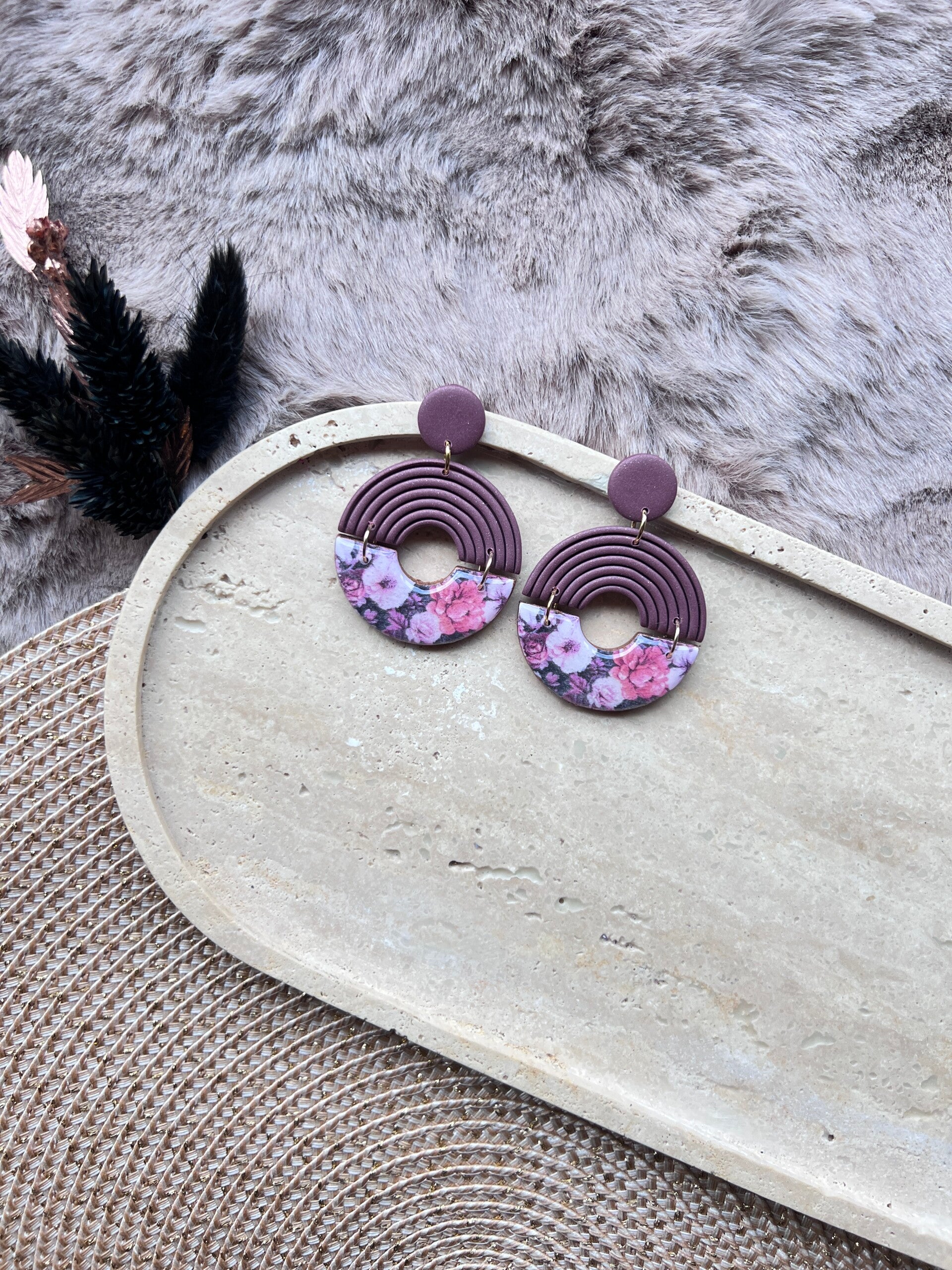 Oorbel LORE Mauve blossem