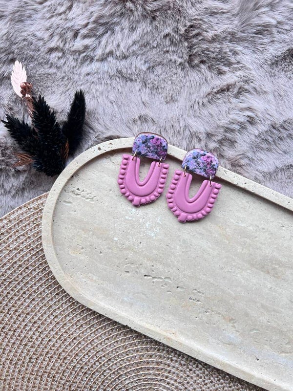 Oorbel RHEA pink bloom