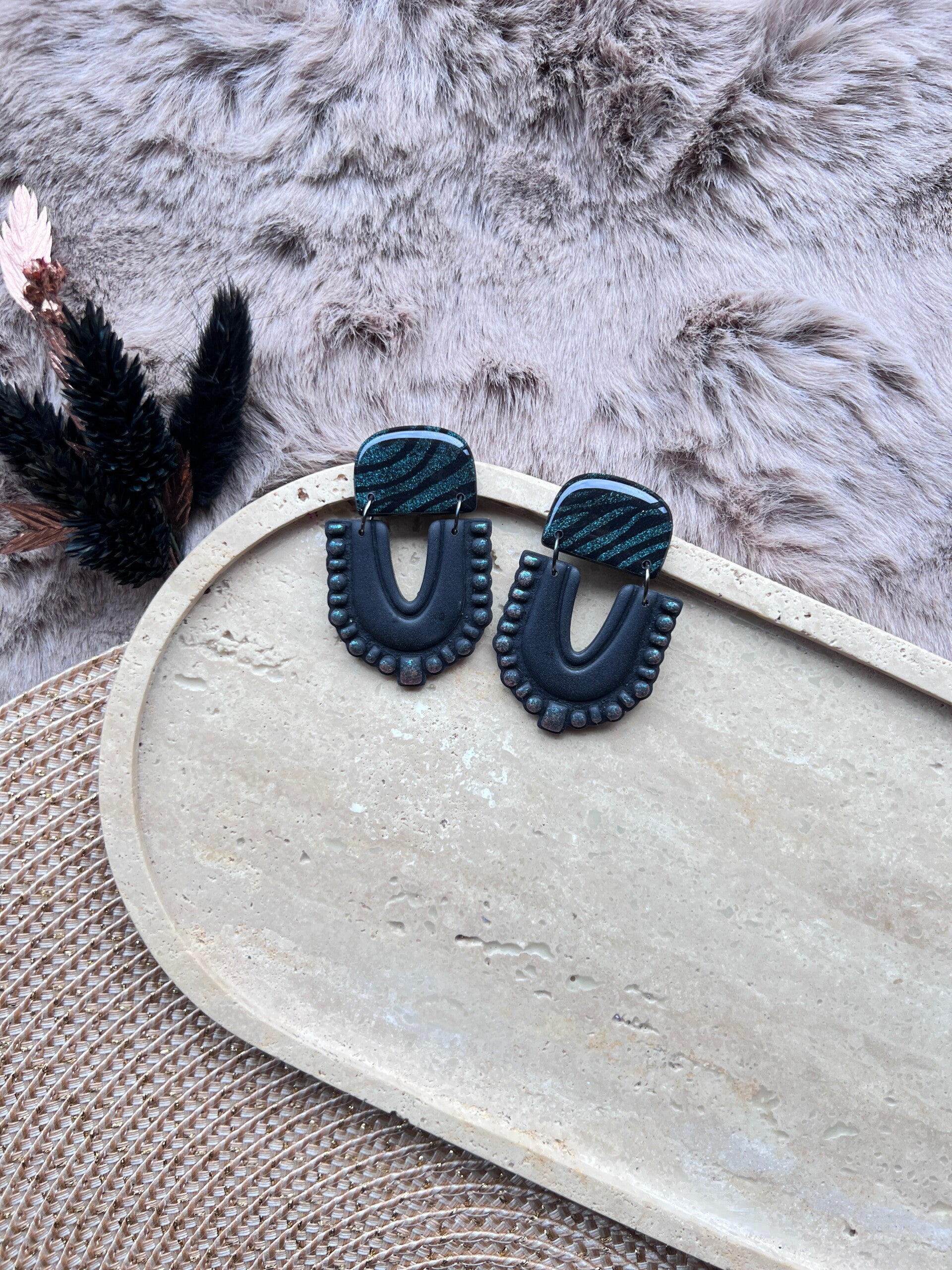 Oorbel Rhea zebra print