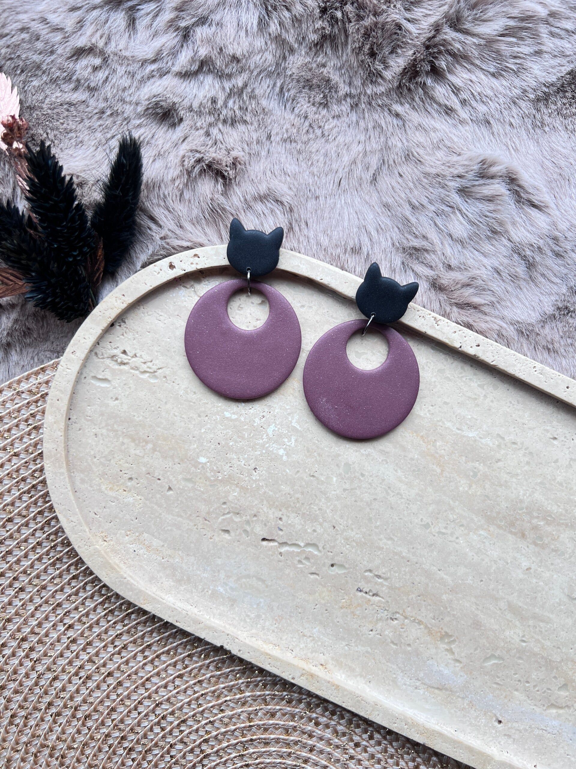 Oorbel DONNA met katten stud