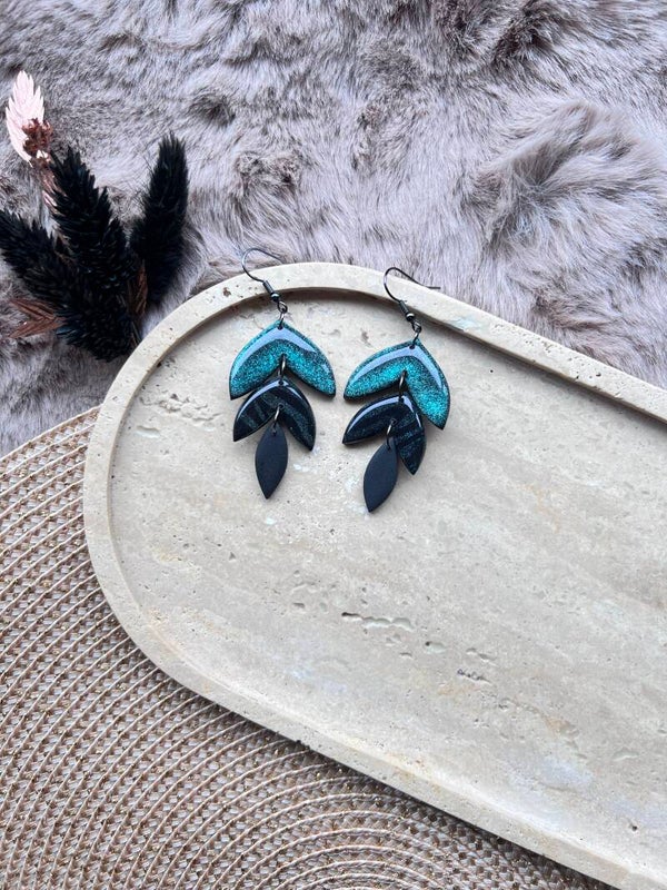 Oorbel OLIVIA black & blue