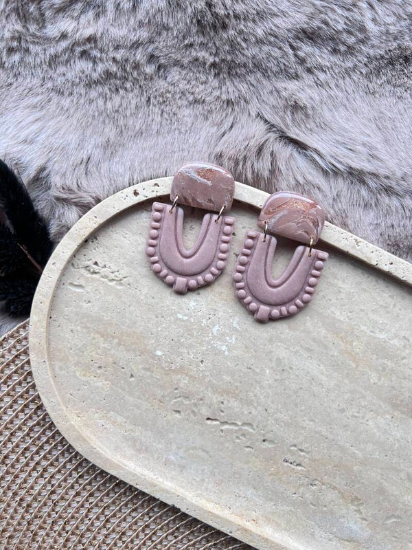 Oorbel RHEA blush stone