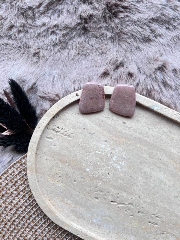 Stud LILOU blush stone