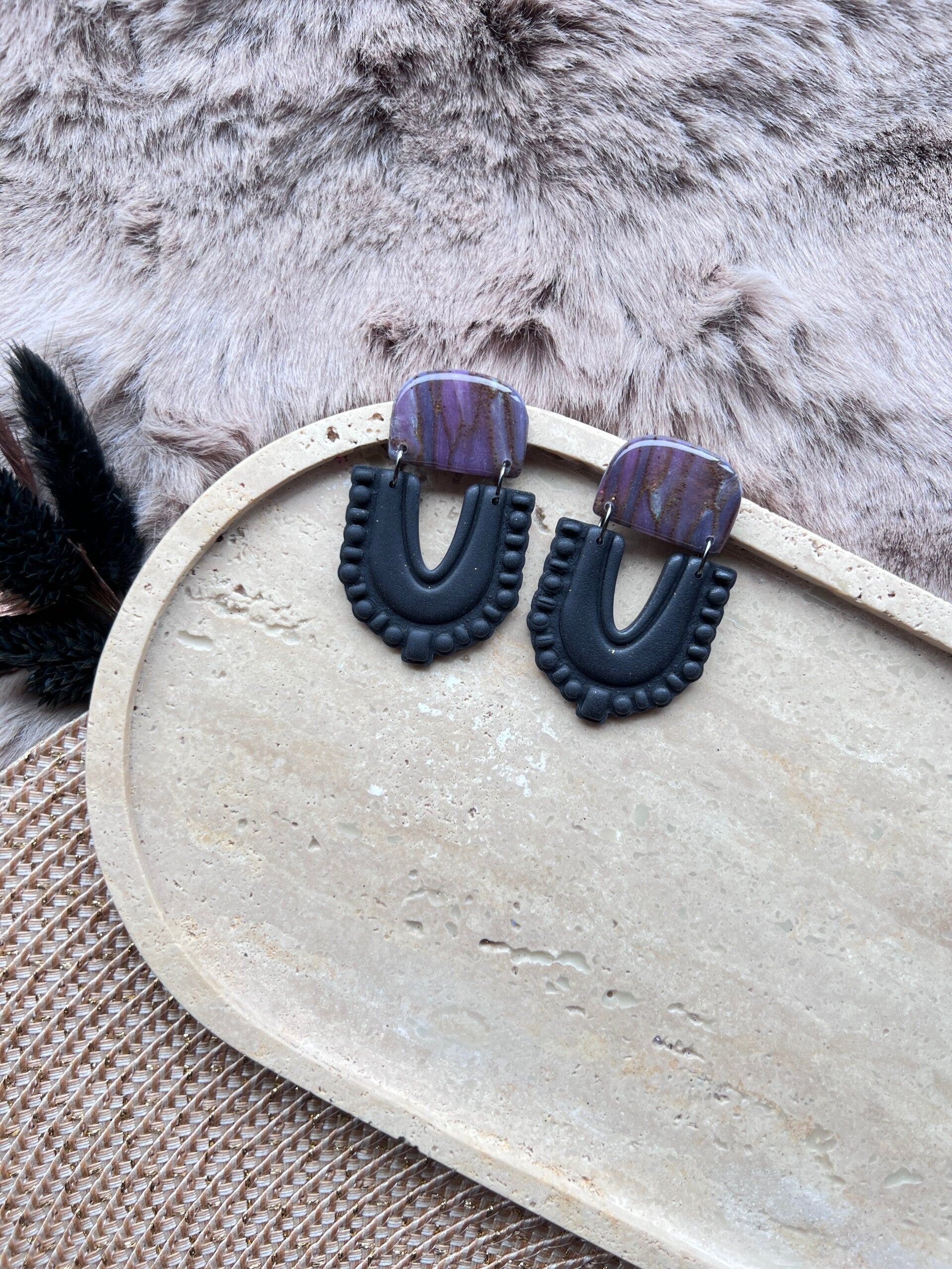 Oorbellen RHEA purple fairydust