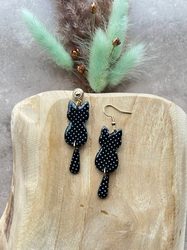 Katten oorbellen POLKA DOTS