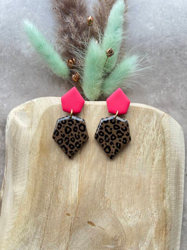 Statement oorbellen SAVAGE PINK 5