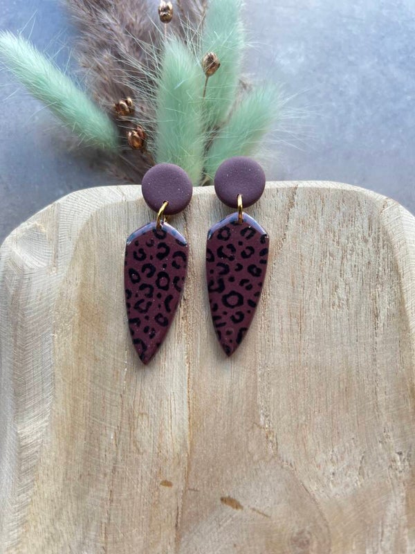 Oorbellen WILD REBEL burgundy