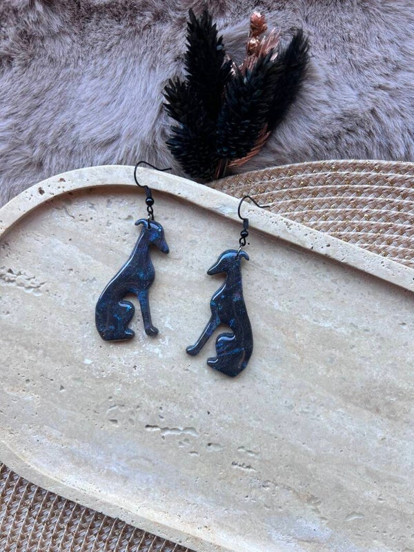 Galgo oorbellen blue fairydust