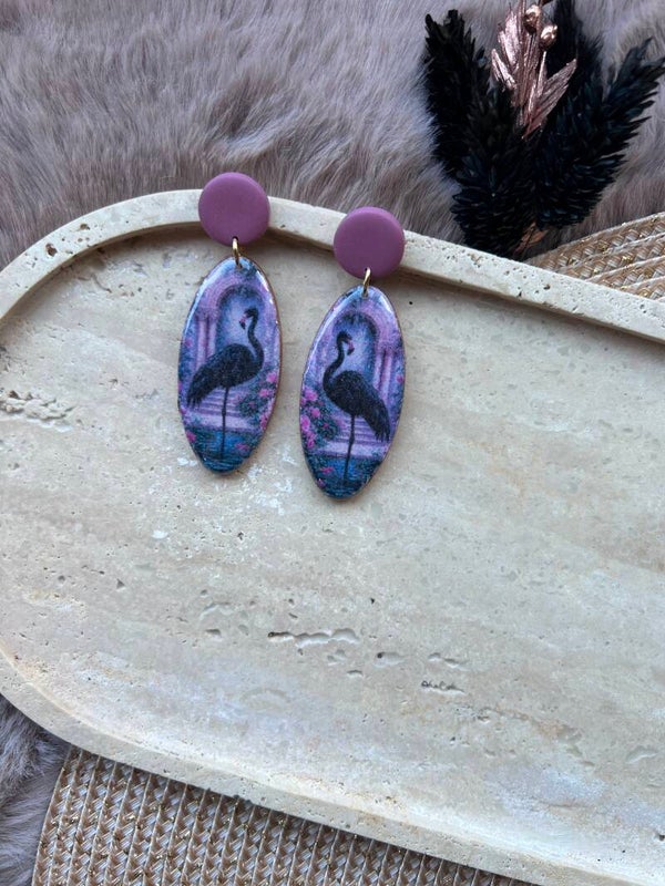 Oorbel BLACK FLAMINGO