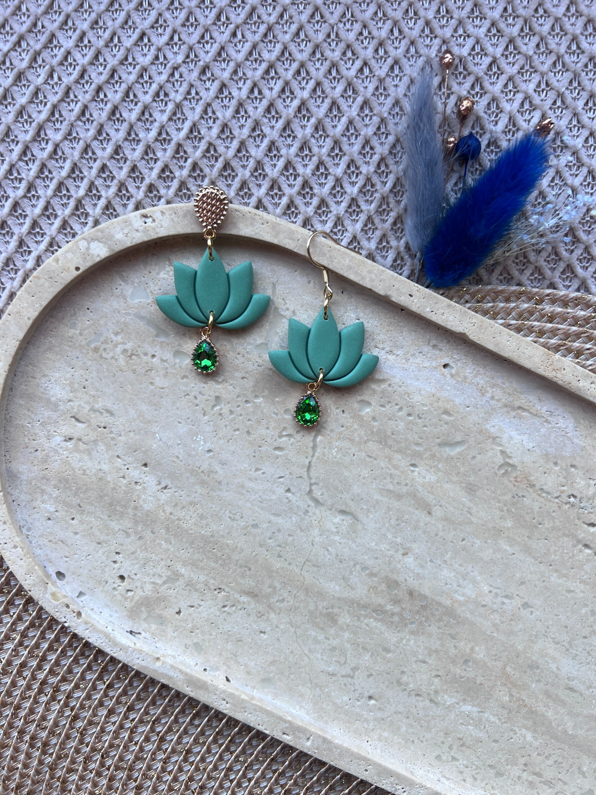 Lotus oorbellen apple green