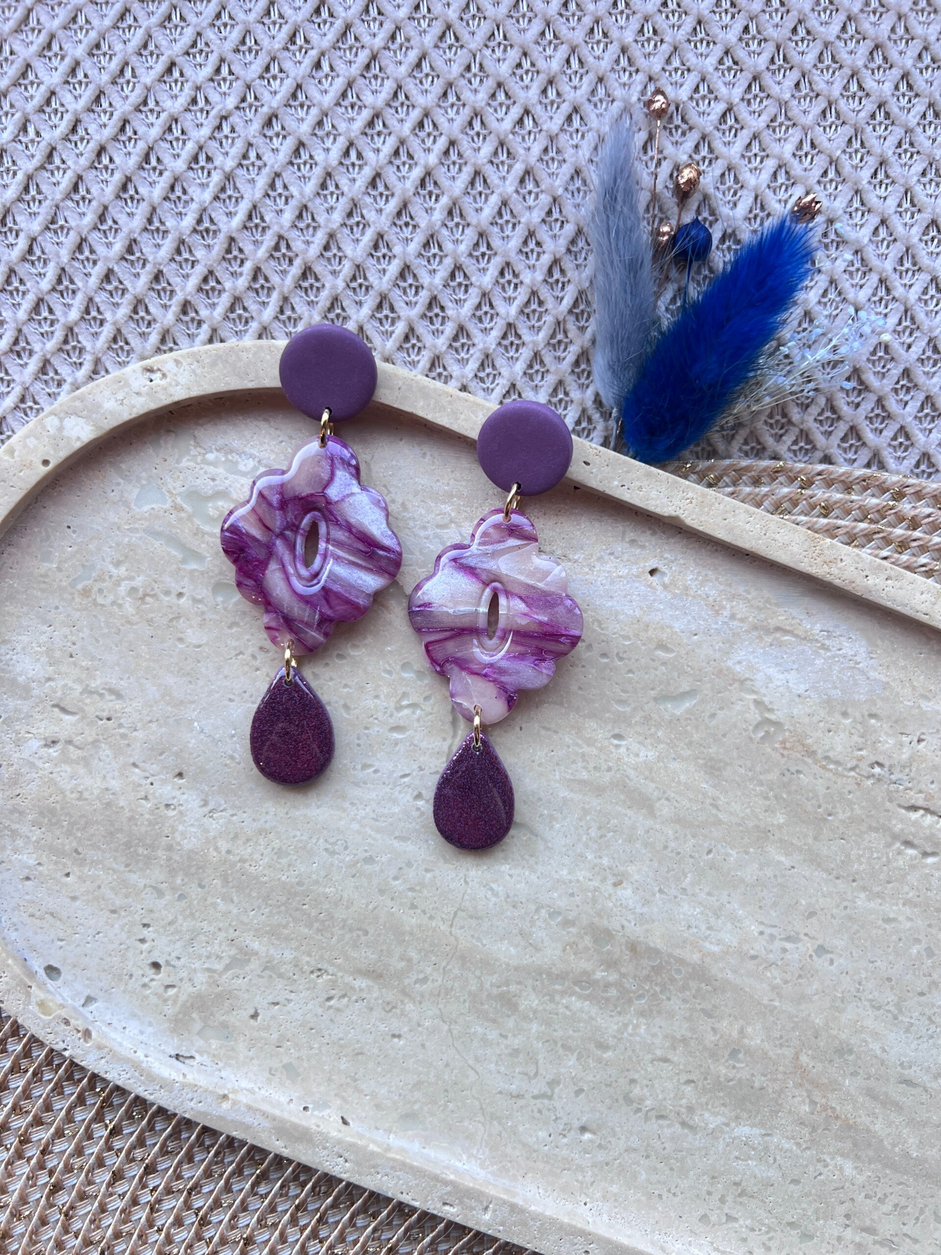 Oorbel purple affair 5