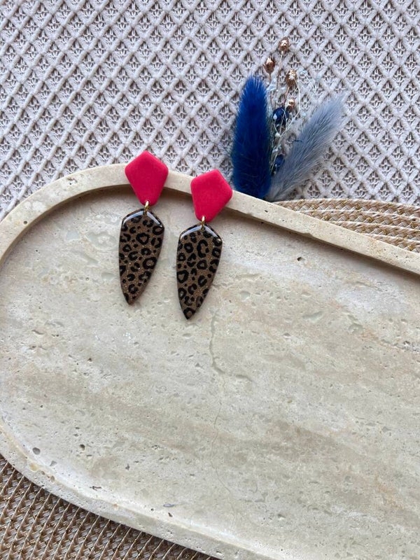 Statement oorbellen SAVAGE PINK 3