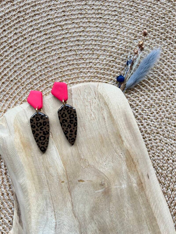 Statement oorbellen SAVAGE PINK 3