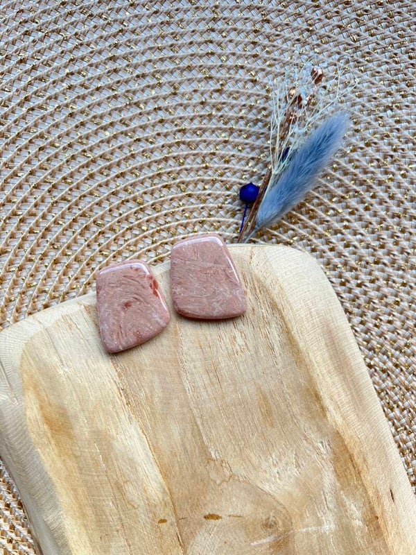 Stud LILOU blush stone